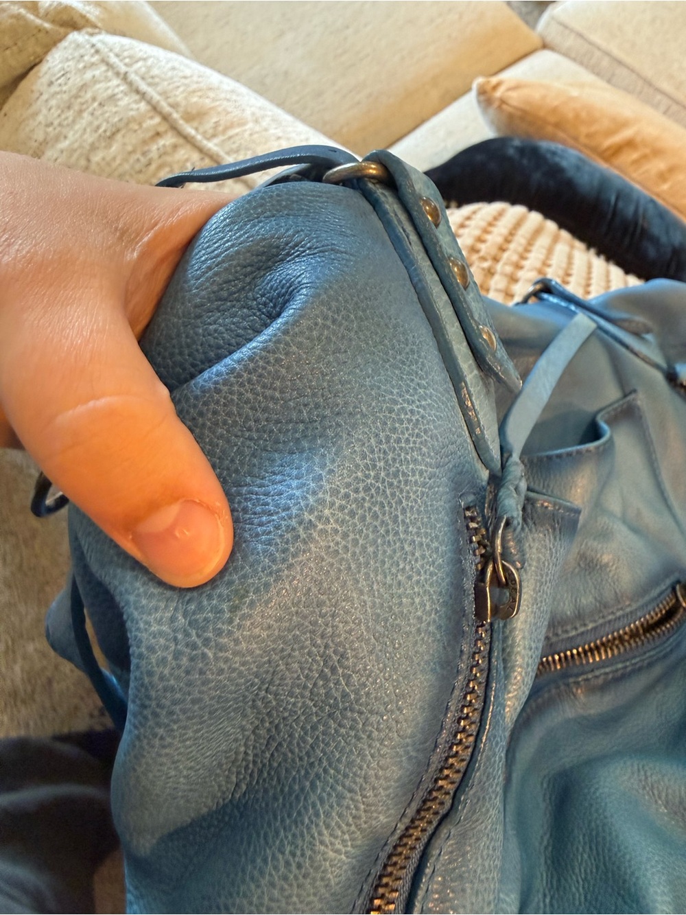 We The Free Emerson Blue Genuine Leather Shoulder & Crossbody - Picture 8 of 14